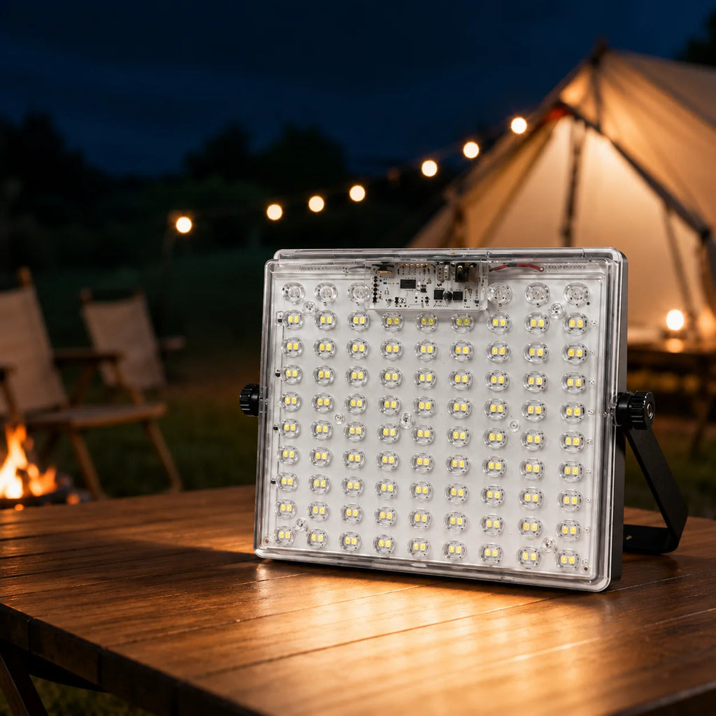 IP66 Waterproof Solar Camping Lantern, 106 LED Beads Rechargeable Hanging Tent Light, 5 Light Modes with Battery Level Indicator, Solar & USB Dual Charging Emergency Lamp for Camping, Fishing, Power Outage