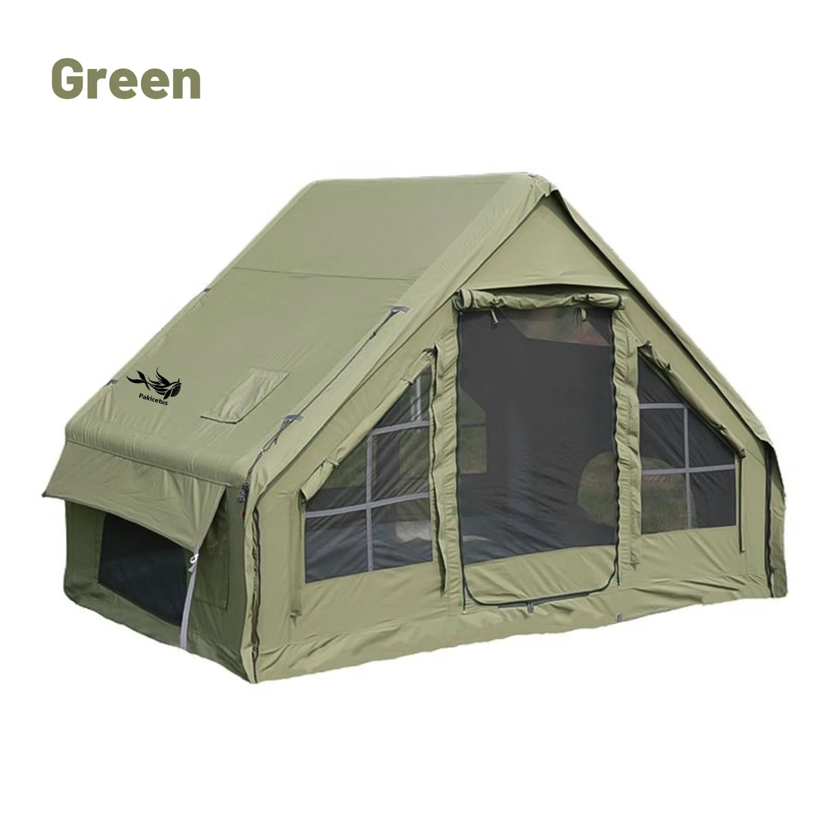 PAKICETUS Large Luxury Inflatable Glamping Tent with Manual Hand Pump, Easy Setup 4 Season Anti-Snow Spacious Family Shelter, Weatherproof Air Tent - Macgyverzoutpost
