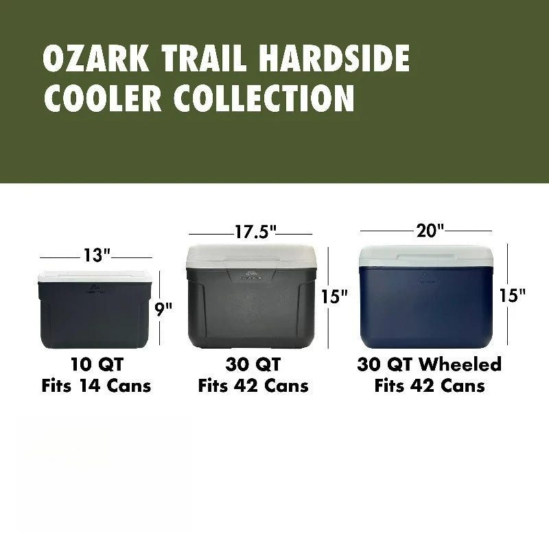 10 qt 14-Can Hard-Sided Cooler, Gray