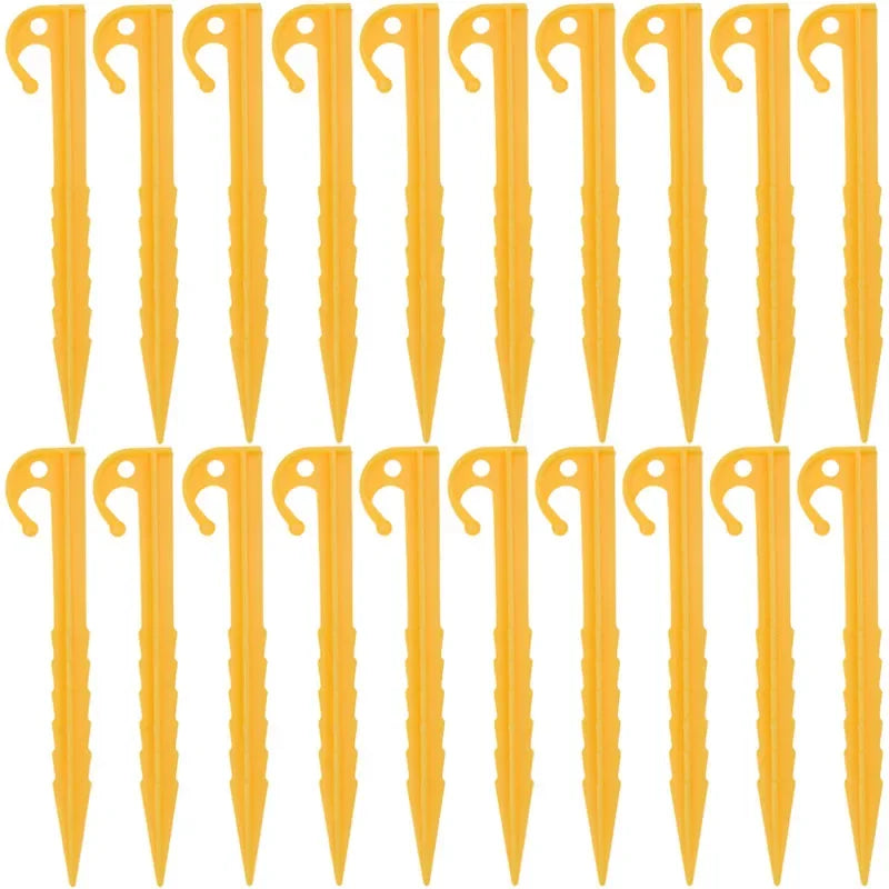 Outdoor Camping Tent Nails Sand Ground Triangular Stake Awning Camping Tools Plastic Tent Pegs Nail Accessories 20/10pcs - Macgyverzoutpost