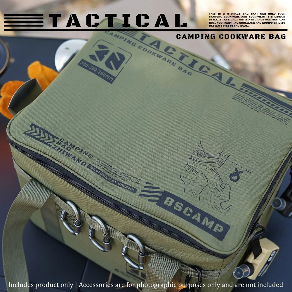 Large Capacity Camping Storage Bag Heavy Duty Water Repellent 600D Oxford Tactical Gear, Organizer, Foldable, Cookware Storage Bin, Travel Accessories - Macgyverzoutpost