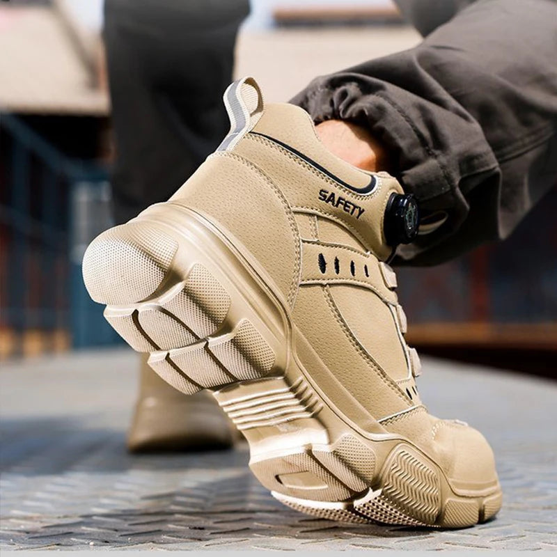 All Season Industrial Safety Shoes for Men Women Steel Toe Sneakers with Impact Resistant Steel Toe Cap Lightweight Comfortable Design for Construction Work, Wear Resistant Durable