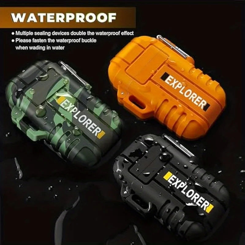 Usb Electric Lighter Rechargeable Butane Gas Refill Waterproof Windproof Lighter For Candle Camping Survival Tactical Gear Men