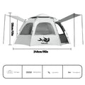 Spherical Hexagonal Camping Tent - Quick-Set Design with Sun/Wind-Resistant Oxford Fabric & 6-Sided Mesh Ventilation