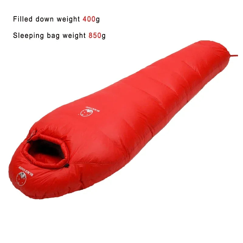 Very Warm White Goose Down Filled Adult Mummy Style Sleeping Bag Fit for Winter Thermal 4 Kinds of Thickness Camping Travel - Macgyverzoutpost