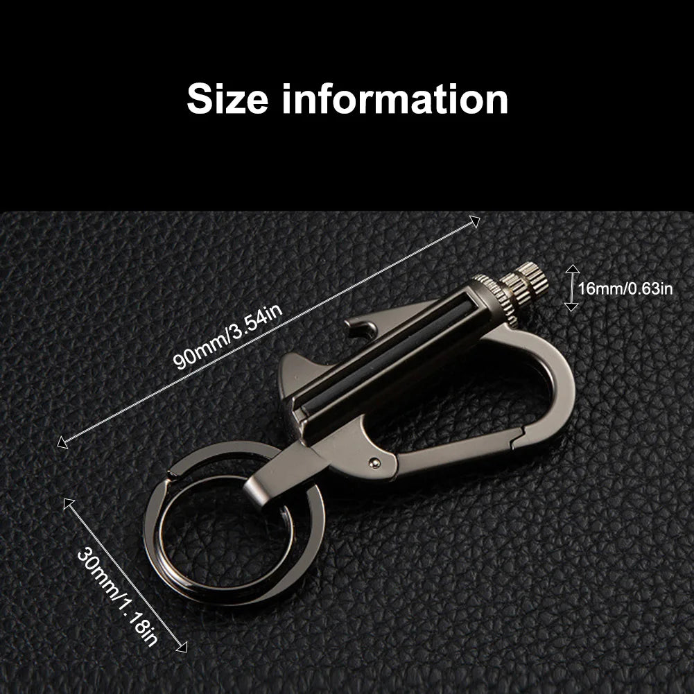 Metal Permanent Match Lighter Keychain Outdoor Emergency Igniter Waterproof Cigarette Flint Fire Keychain