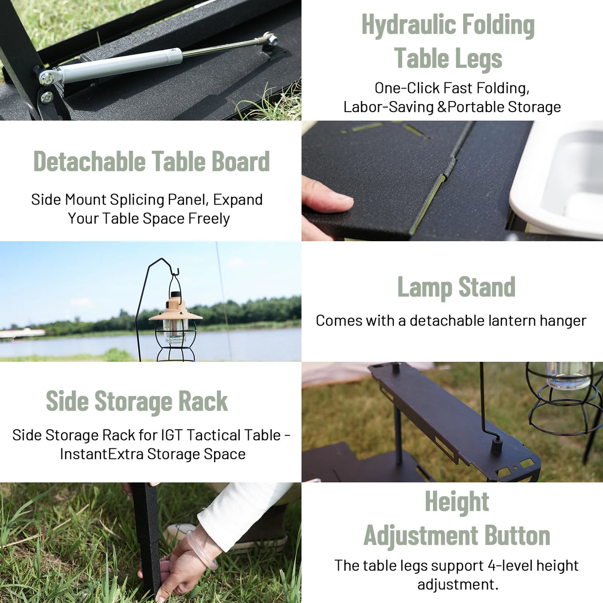 PAKICETUS Foldable Camping Table, Lightweight Portable Outdoor Utility Table for Backpacking, Hiking, Picnic, Travel, Garden & Family Outdoor Activities