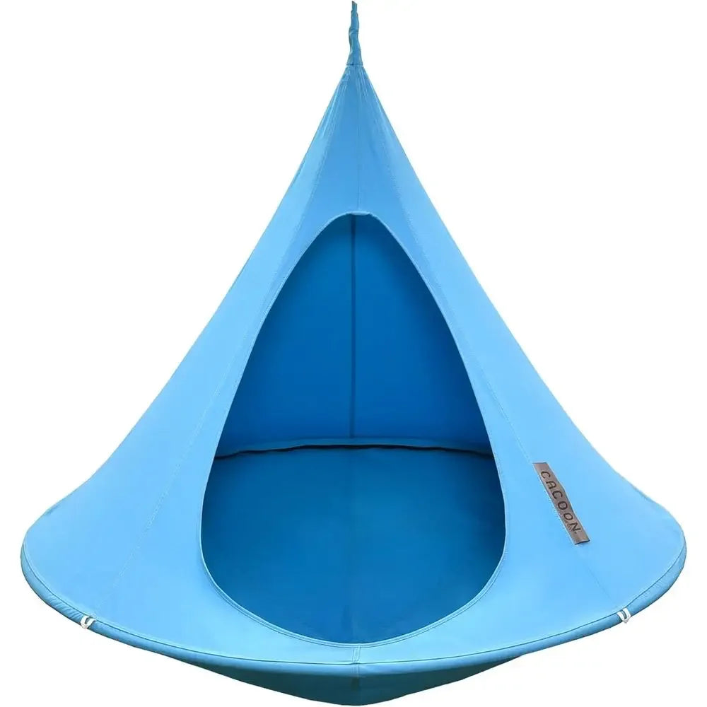 Cozy Polyester Swing Chair - Indoor/Outdoor Hammock with 440 lb Capacity, 18ft Rope & Carabiner (Turquoise)