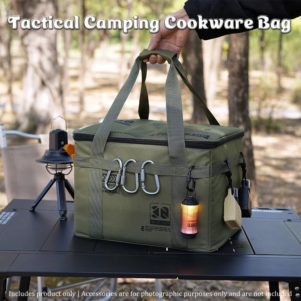 Large Capacity Camping Storage Bag Heavy Duty Water Repellent 600D Oxford Tactical Gear, Organizer, Foldable, Cookware Storage Bin, Travel Accessories - Macgyverzoutpost