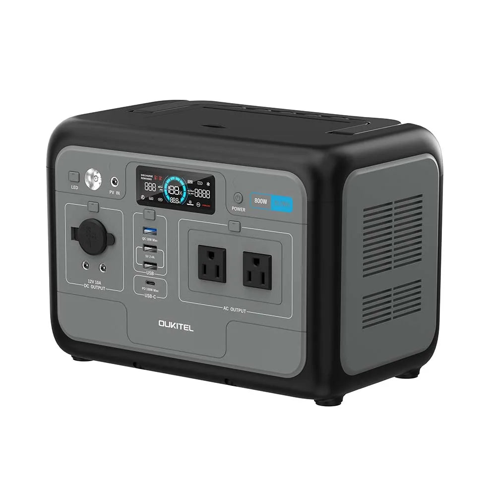 IEE 800W Portable Power Station, 512Wh LiFePO4 Generator, 1600W Peak Solar Generators, 800 Wat Power Source, 2x800W AC Outlets Lightweight & Quiet Solar Generator for Camping, Home Emergency, RV & Outdoor Travel - Macgyverzoutpost