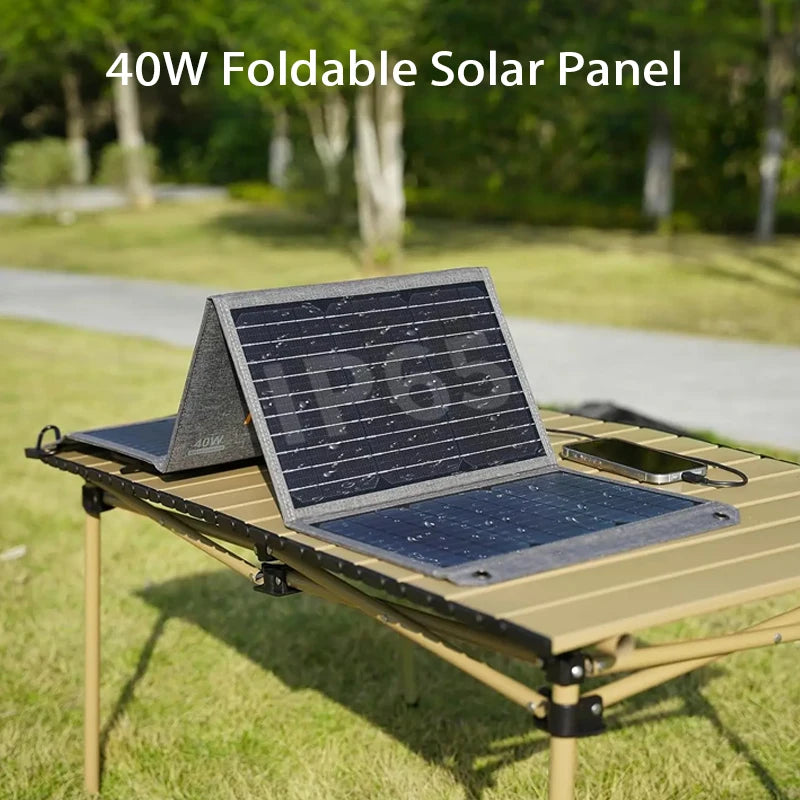 MHPOWOS 40W Foldable Solar Panel 5V USB Portable Battery Charger for Cell Phone Waterproof Power Bank - Macgyverzoutpost