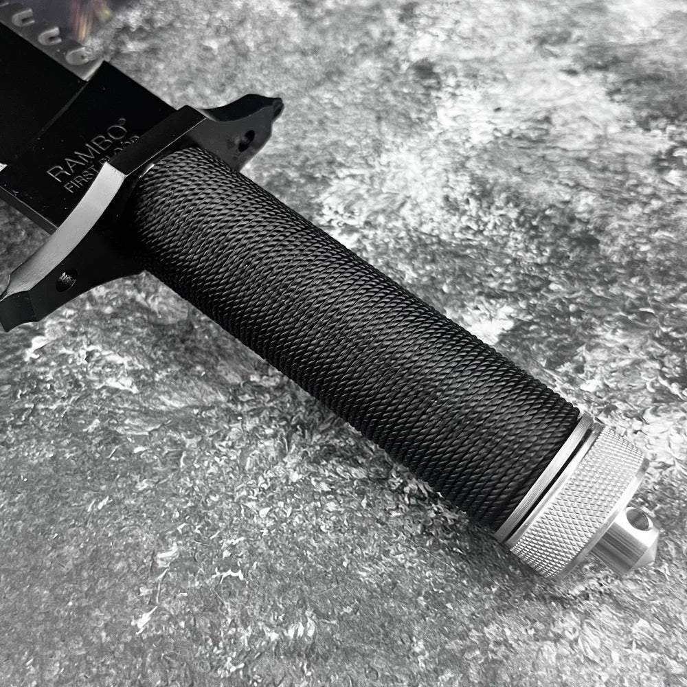 RAMBO Fixed Blade Knife 9Cr18Mov Blade Outdoor Hunting Survival Defense Tactical Combat Cutting Durable Camping Knife