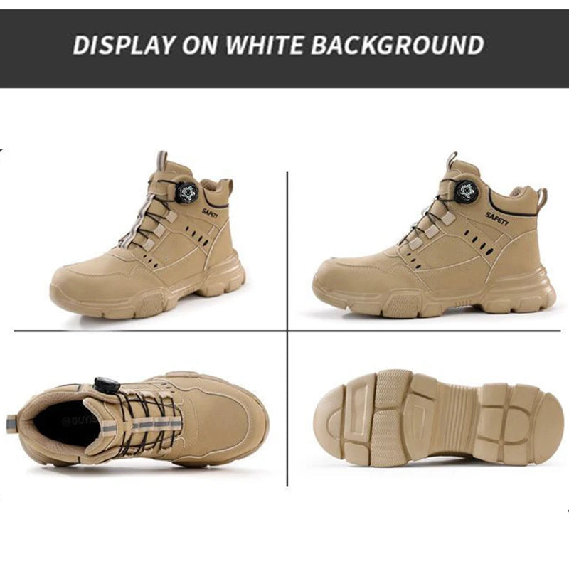 All Season Industrial Safety Shoes for Men Women Steel Toe Sneakers with Impact Resistant Steel Toe Cap Lightweight Comfortable Design for Construction Work, Wear Resistant Durable