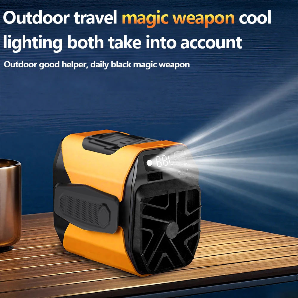 Portable Waist Fan Clip On, MAX 7H Work Time, Rechargeable Wearable Shirt Fan with Light,with Power Bank Function,16000RPM Powerful 5 Speed Belt Fans Personal Fan - Macgyverzoutpost