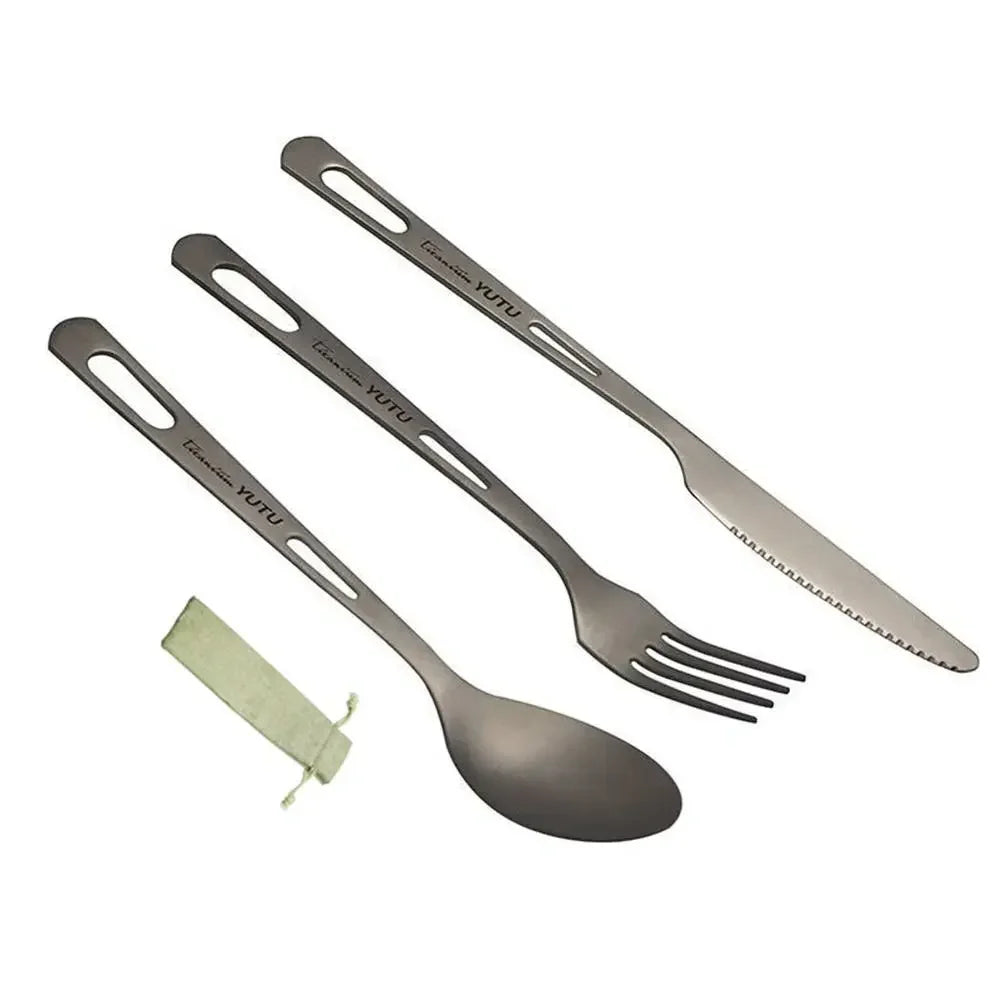 Portable Outdoor Dinnerware Sets Ultralight Travelling Knife Fork Spoon Chopstick Titanium Tableware Flatware Set Camping - Macgyverzoutpost