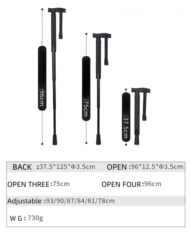 New Adjustable Self Defense Stick Hiking Poles Retractable Crutch Safety Cane Self Defense Stick Expandable Self Defense Batons