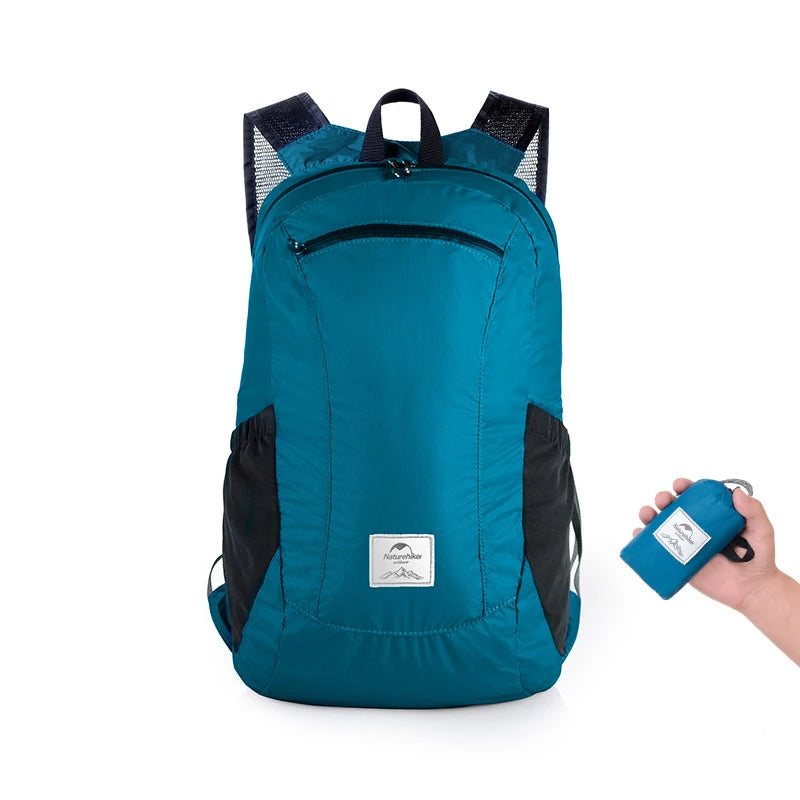Naturehike Backpack 18L Black Ultralight Outdoor Waterproof Folding Backpack Camping Hiking Shoulder Bag